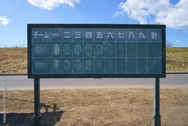 Obraz アナログの野球スコアボード