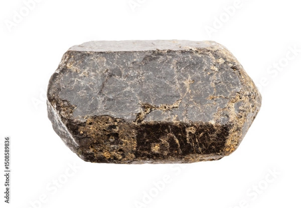 Fototapeta raw augite crystal mineral isolated on white