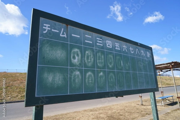 Obraz アナログの野球スコアボード