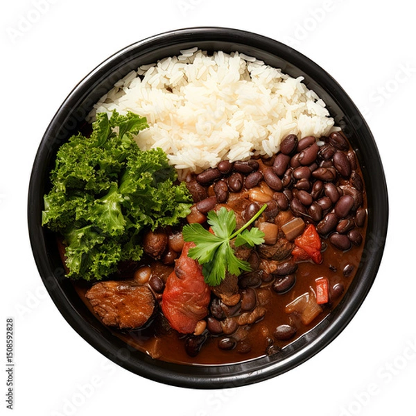 Fototapeta Feijoada isolated on transparent white background png, clipping path