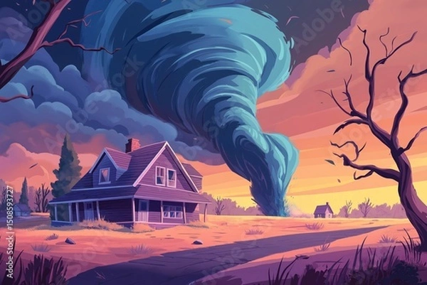 Fototapeta twister tornado 3d by generative ai