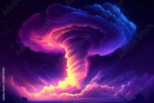 Fototapeta twister tornado 3d by generative ai