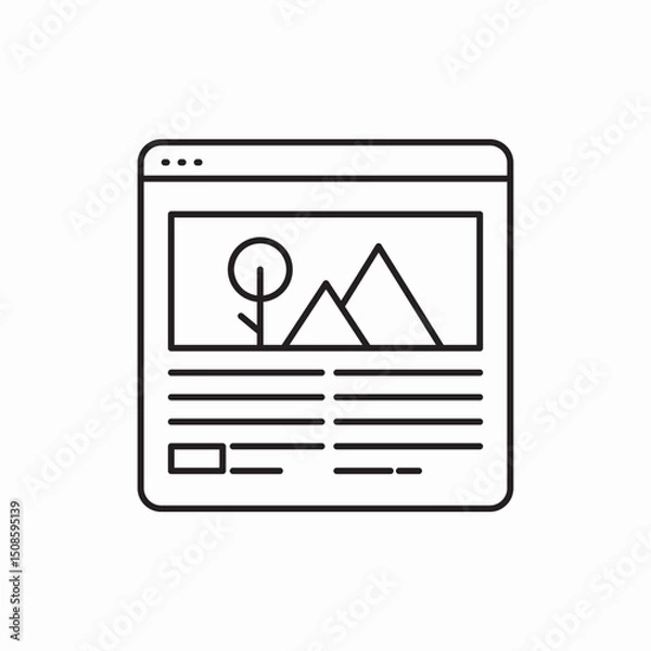 Obraz Blog post article website icon vector sign