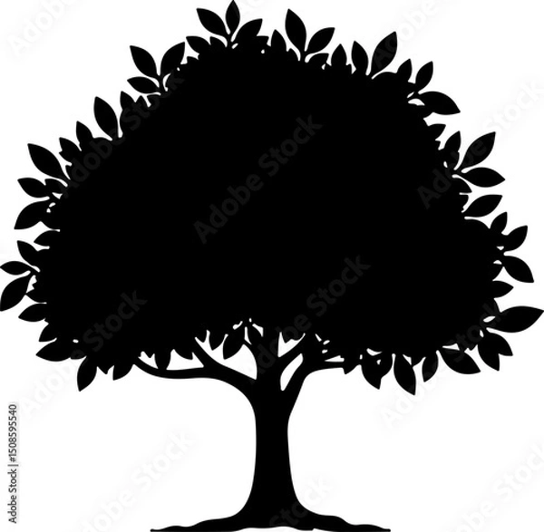 Fototapeta  Black & White Apple Tree Drawing with “Apple” Text | Hand-Drawn Line Art