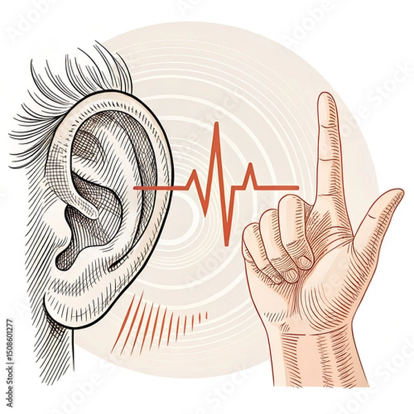 Fototapeta Deaf/Hard of Hearing Symbol - Vector SVG