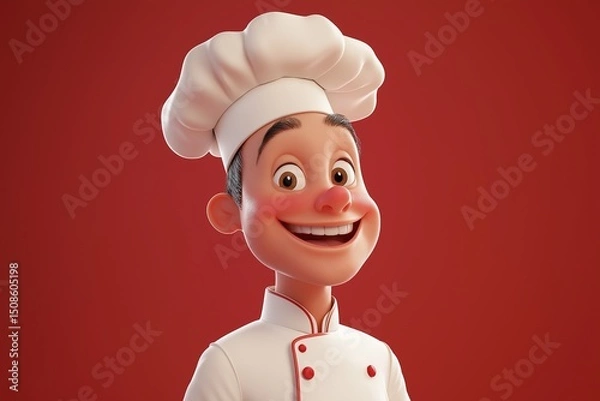 Fototapeta chef smiling in realistic by generative ai