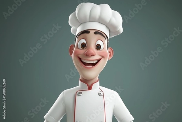 Fototapeta chef smiling in realistic by generative ai