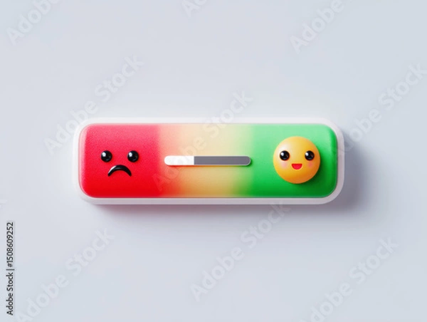 Fototapeta Emotional progress bar with playful expressions in vibrant colors