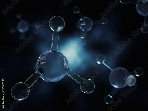 Obraz Methane Molecule Image. 3D rendering
