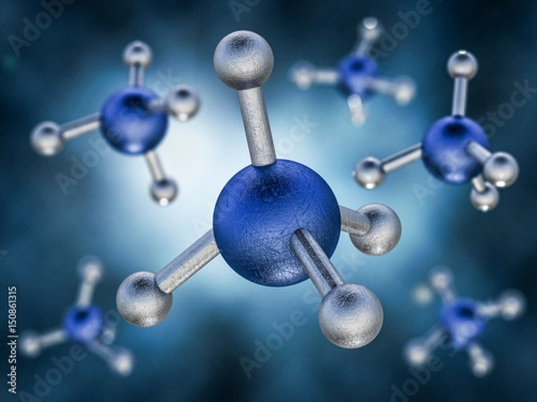Obraz Methane Molecule Image. 3D rendering