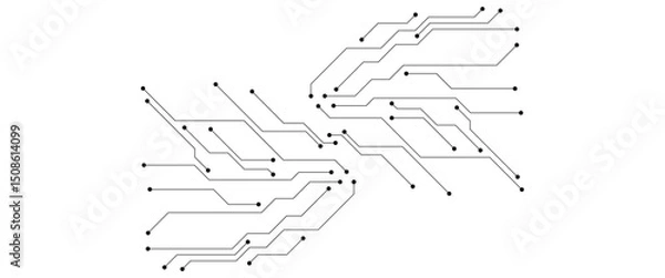 Fototapeta Abstract futuristic circuit board Illustration, Circuit board with various technology elements. Circuit board pattern for technology background. Vector illustration