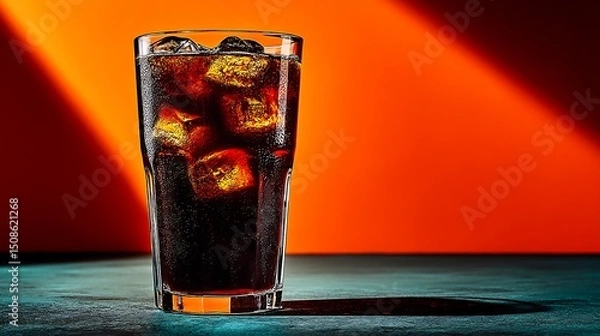 Obraz Iced Cola Drink with Refreshing Beverage, and Summer.
