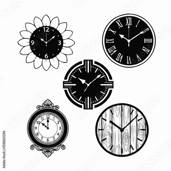 Fototapeta set of clocks