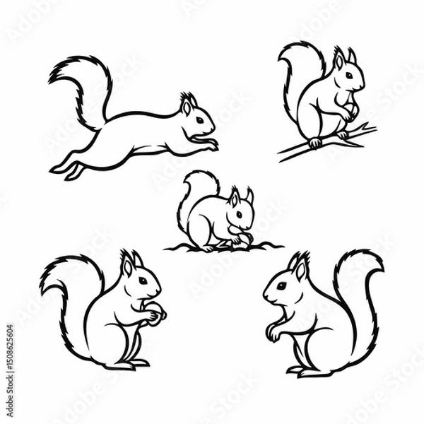 Fototapeta vector set of funny animals