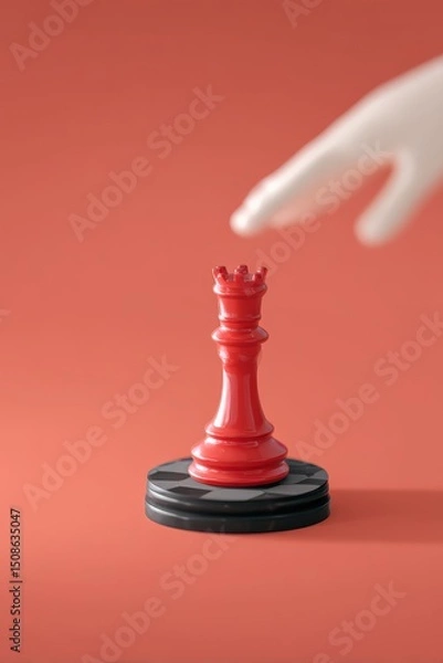 Obraz AI hand moving influencers like chess pieces, Digital Puppet Master