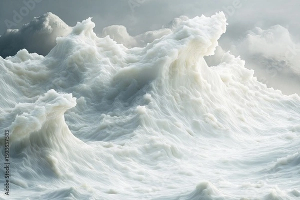 Fototapeta big wave ocean 3d by generative ai