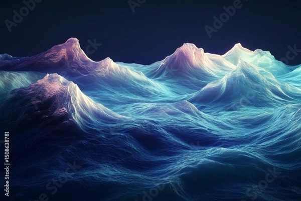 Fototapeta big wave ocean 3d by generative ai