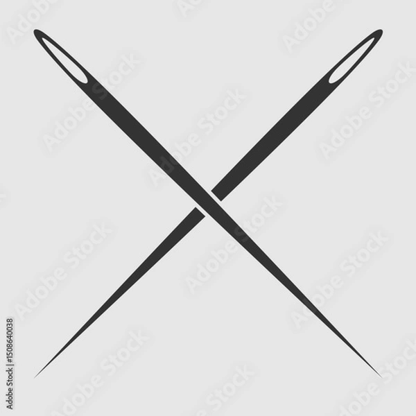 Obraz Two sewing needles crossed. Vector illustration