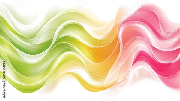Obraz Vibrant flowing wave background in pastel and neon colors with abstract curves and dynamic textures

