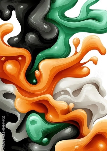 Fototapeta Abstract Colorful Paint Splashes on White Background