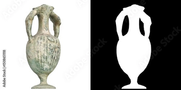 Obraz 3D rendering illustration of an ancient double handled amphora