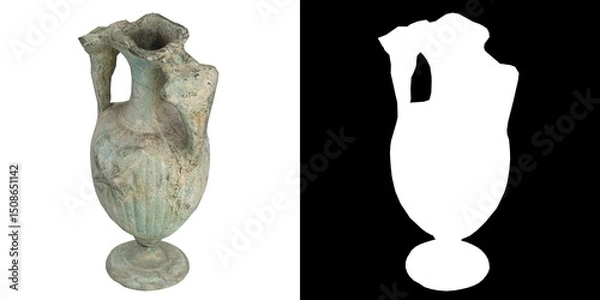 Obraz 3D rendering illustration of an ancient double handled amphora