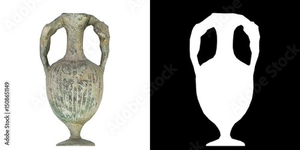 Obraz 3D rendering illustration of an ancient double handled amphora
