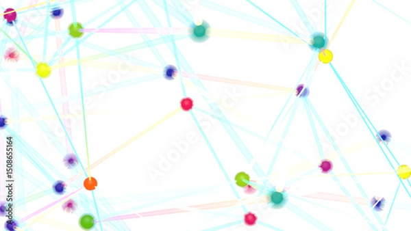 Obraz Abstract Colorful Network with Lines and Dots