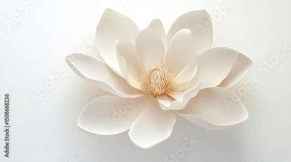 Fototapeta Pristine White Lotus Flower in Tranquil Setting Exuding Purity and Serenity