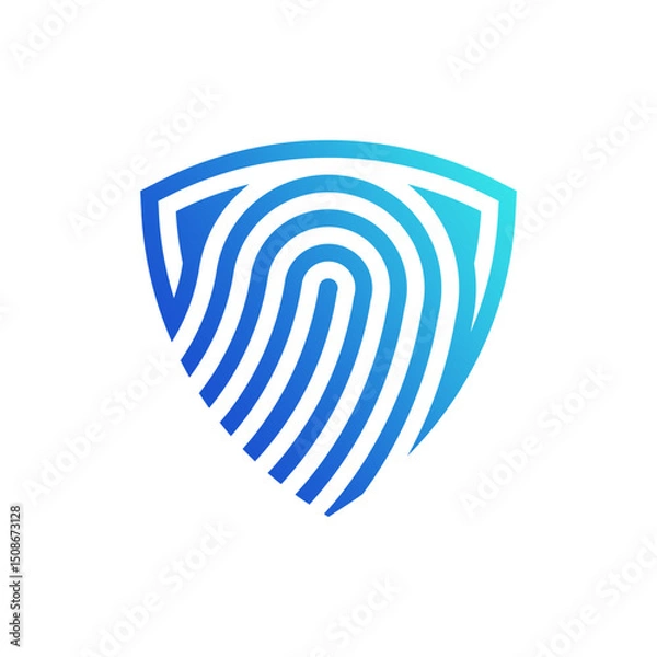 Obraz AI Security System Logo Biometric Circuit Logo
