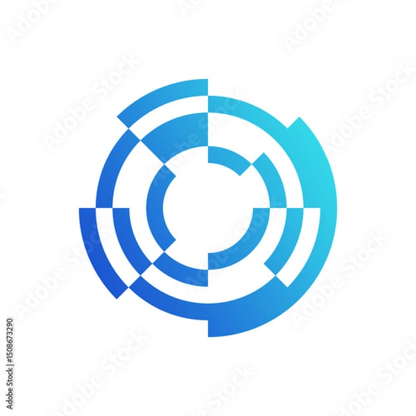 Obraz AI Security System Logo Biometric Circuit Logo