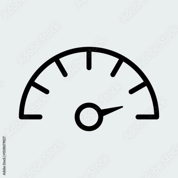 Fototapeta Speedometer icon. Dashboard or Gauge sign. Scale, tachometer symbol. Editable stroke design