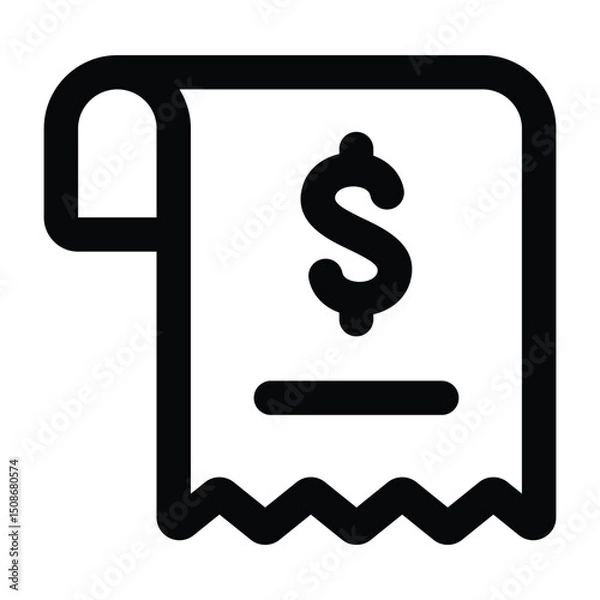 Fototapeta Simple Bills outline icon. The icon can be used for websites, print templates, presentation templates, illustrations, etc	
