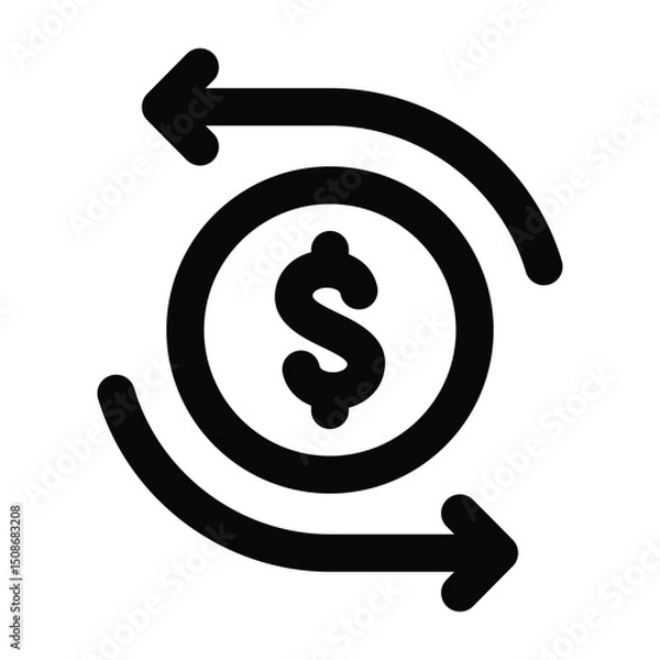 Fototapeta Simple Cash Flow outline icon. The icon can be used for websites, print templates, presentation templates, illustrations, etc	
