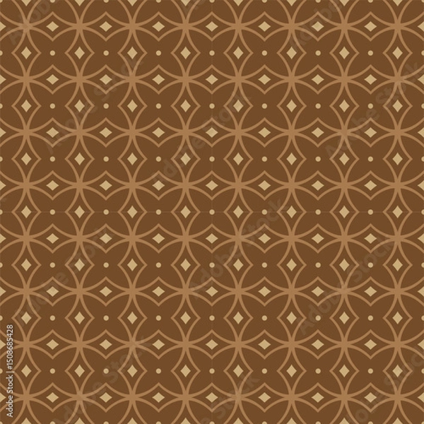 Obraz Seamless Geometric Pattern On Brown Background For Gift Wrap And Fabric Print