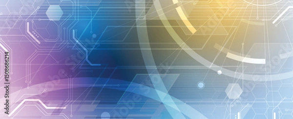 Fototapeta Abstract high digital technology and science background