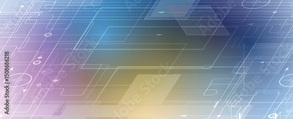 Fototapeta Abstract high digital technology and science background