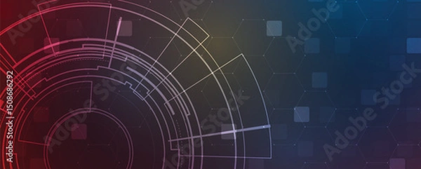 Fototapeta Abstract high digital technology and science background