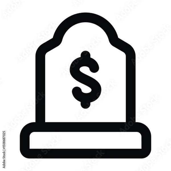 Fototapeta Simple Grave outline icon. The icon can be used for websites, print templates, presentation templates, illustrations, etc	
