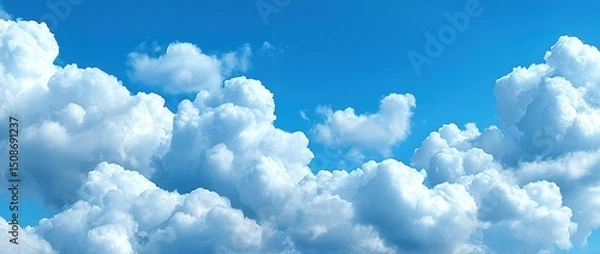 Obraz Vast Blue Sky With Fluffy White Clouds