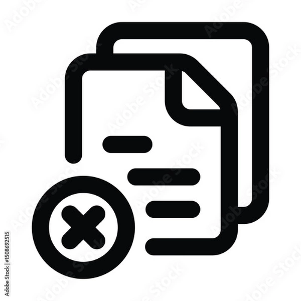 Fototapeta Simple Contract Canceled outline icon. The icon can be used for websites, print templates, presentation templates, illustrations, etc	
