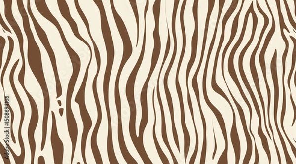 Obraz Seamless woodgrain vector pattern with brown line art on cream background, simple hand-drawn texture for natural backgrounds and packaging design
