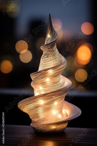 Obraz Illuminated Spiral Shell Sculpture Decor