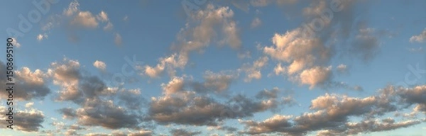Obraz Beautiful Light Sky With Fluffy Clouds