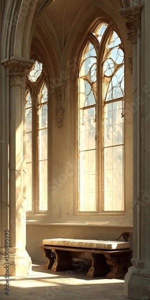 Obraz Sunlit Ruins Of An Ancient Building Interior