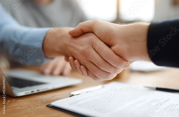 Obraz 계약 체결의 순간을 담은 악수 장면 AI 생성