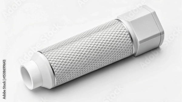 Fototapeta A close-up of a metallic cylinder featuring a detailed "knurled grip" texture, suggesting industrial design, precision engineering, and ergonomic handling in various mechanical