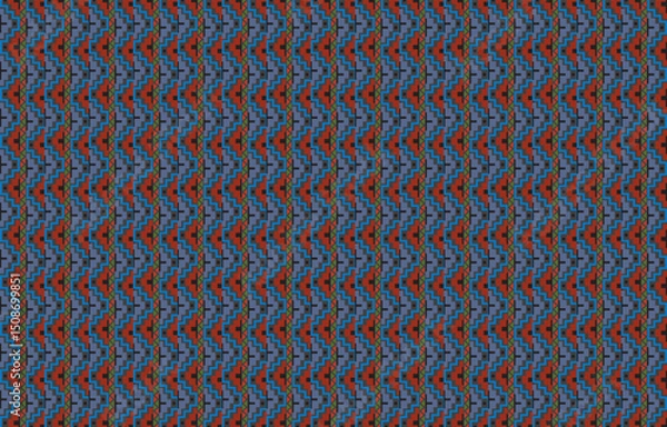 Fototapeta Seamless Textures with ethnic patterns. Navajo geometric abstract print. Decorative decoration with a rustic feel. The design is inspired by Native Americans. Colors are black and white.