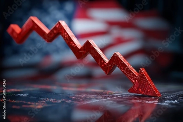 Obraz 주식시장 하락과 미국 경제 위기 AI 생성