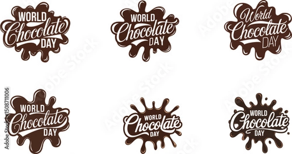 Obraz World Chocolate Day Card Design July 7, Vector illustration on white Background